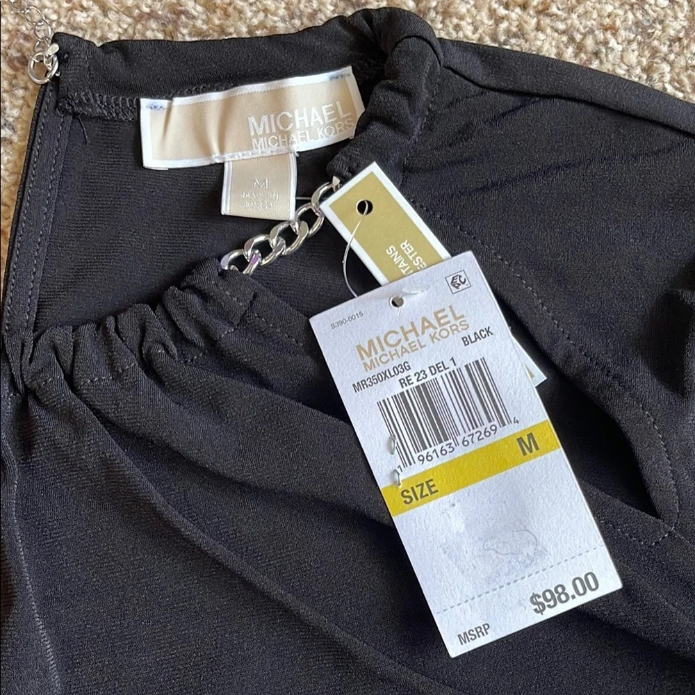 Michael Kors Black Long Sleeve Cut Out Blouse - Picture 2 of 3